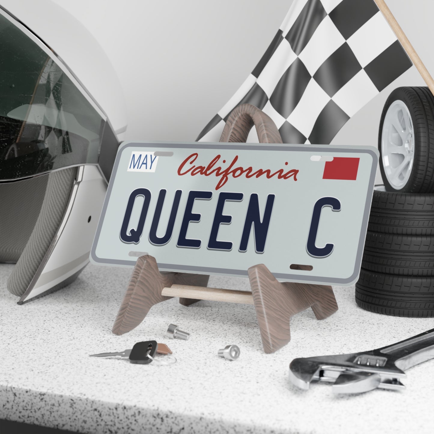 "California Queen C" Custom 12x6 Aluminum Plat, Fan Statement Decor