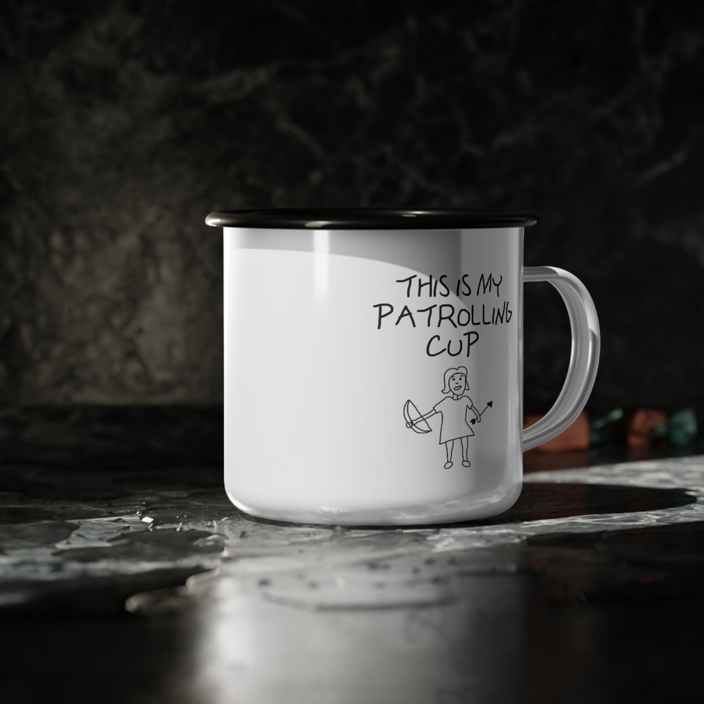 Buffy-Inspired "This Is My Patrolling Cup" 12oz Enamel Camp Mug