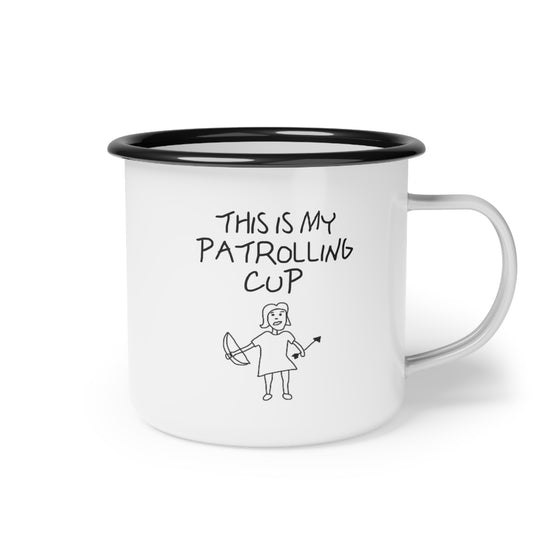 Buffy-Inspired "This Is My Patrolling Cup" 12oz Enamel Camp Mug